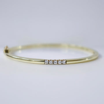 Vintage 14k Gouden Armband met Diamanten