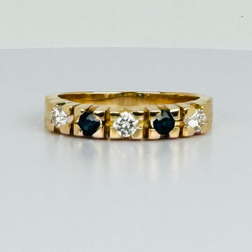 Vintage ring with sapphires & diamonds