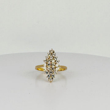 Vintage 18k Gouden Ring met Witte Saffieren