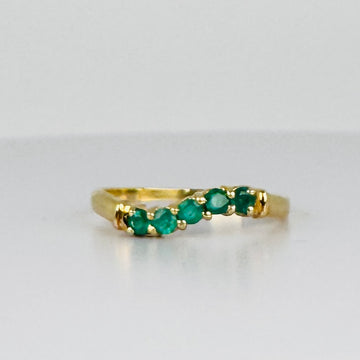 Vintage Ring 14k met Smaragden
