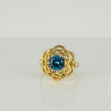 Vintage Ring met Blauwe Topaas