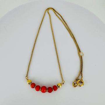 Vintage Ketting met Bloedkoraal