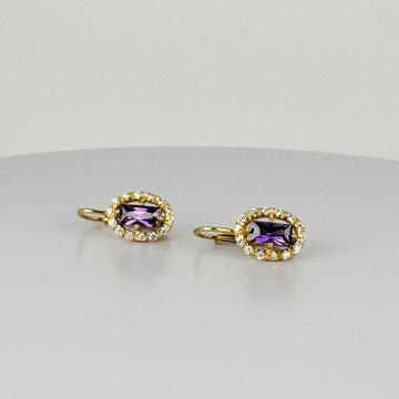 Vintage Earrings with Amethist & Witte Saffieren