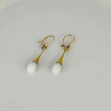 Vintage Druppel Oorbellen met Kwarts