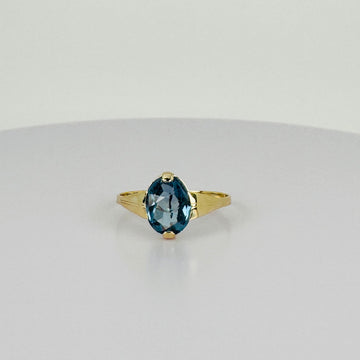 Vintage Ring met Ovale Aquamarijn