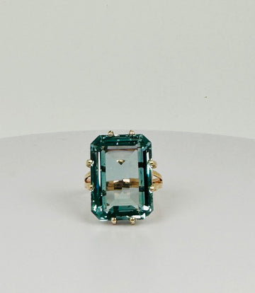 Vintage ring met groene toermalijn
