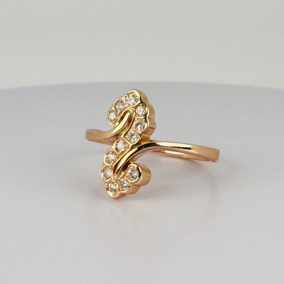 Vintage Gouden Ring met Diamantjes