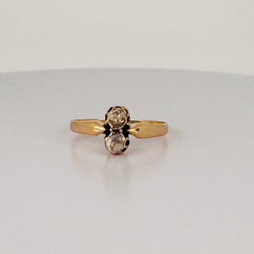 Antieke 14 Karaat Geelgouden Ring met Roosgeslepen Diamanten