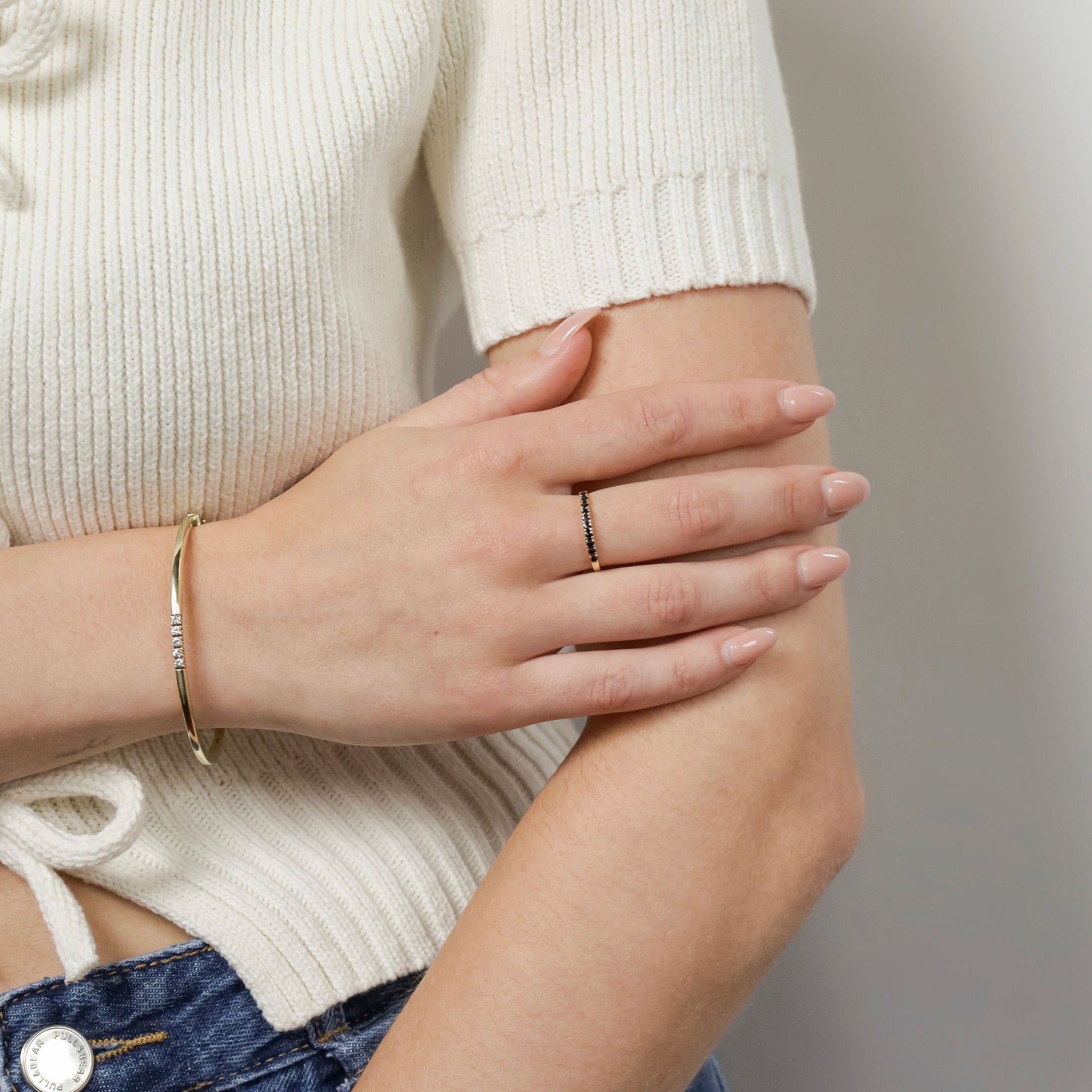 Vintage Ring 18k met Donkerblauwe Saffieren