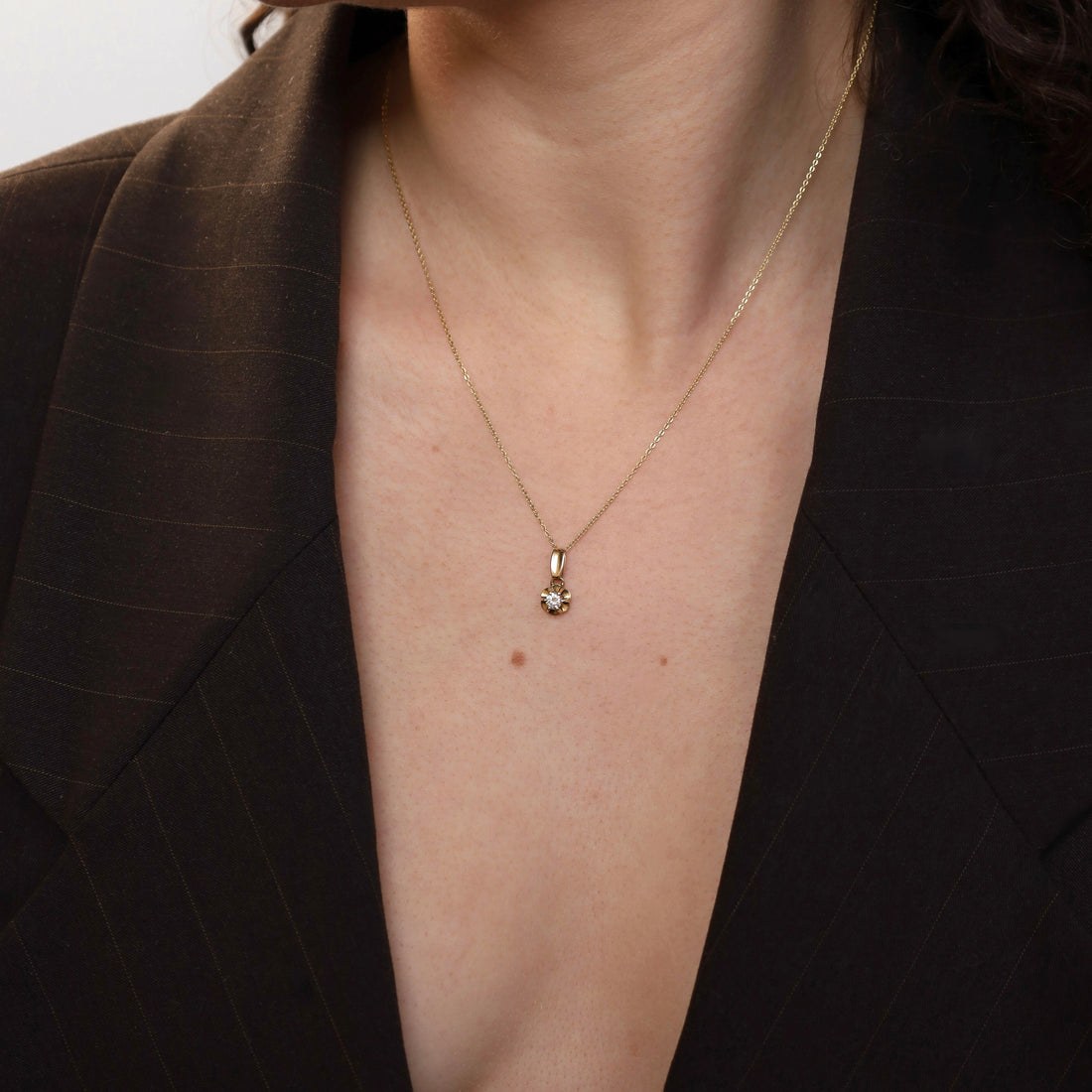 Vintage Hanger met Solitair Diamant 