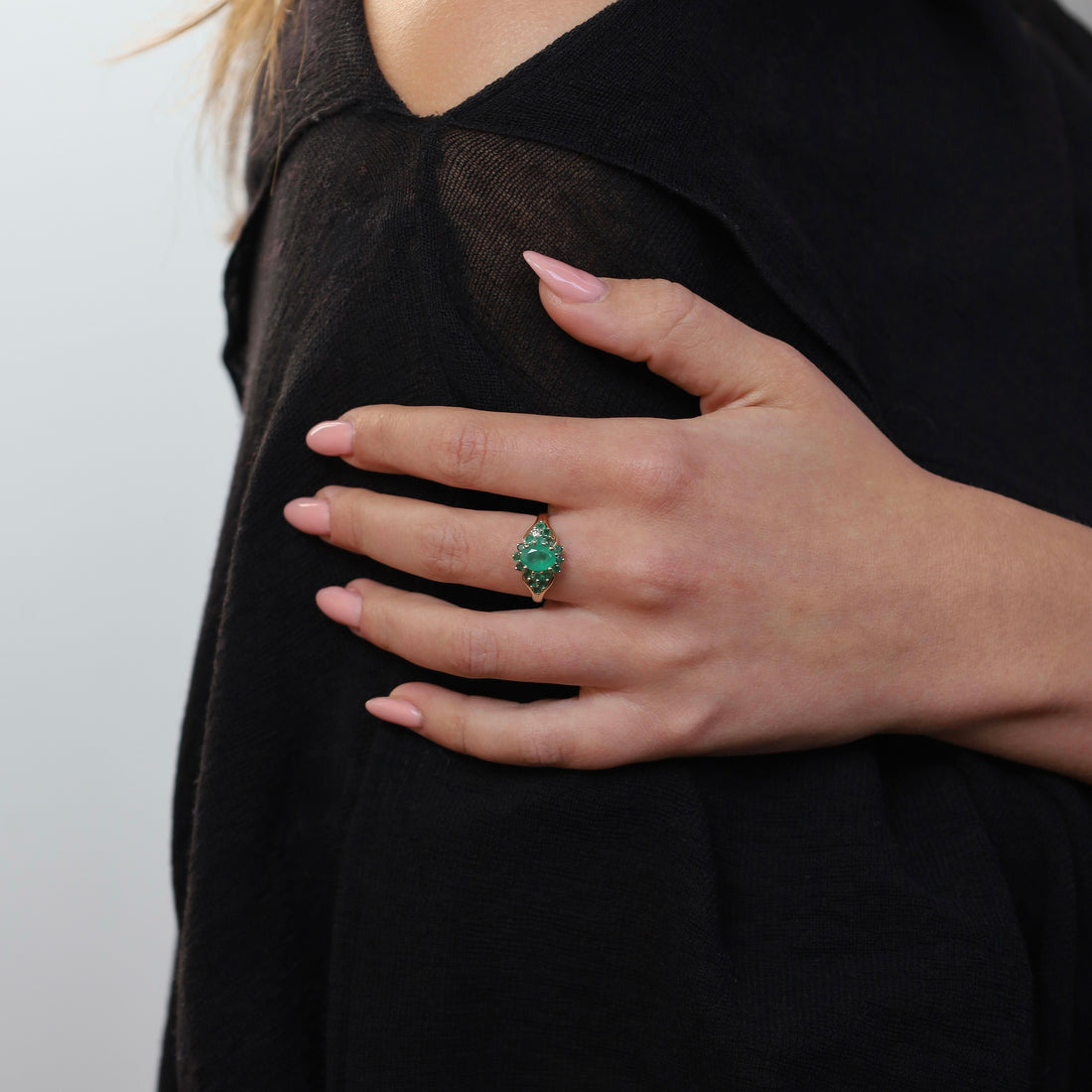 Vintage Ring with Diamond & Emeralds