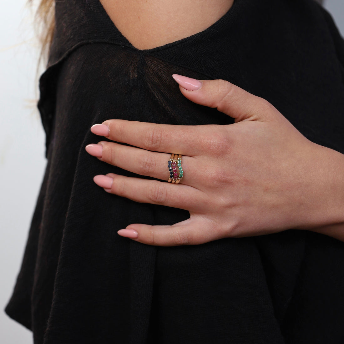 Vintage Ring 14k met Smaragden