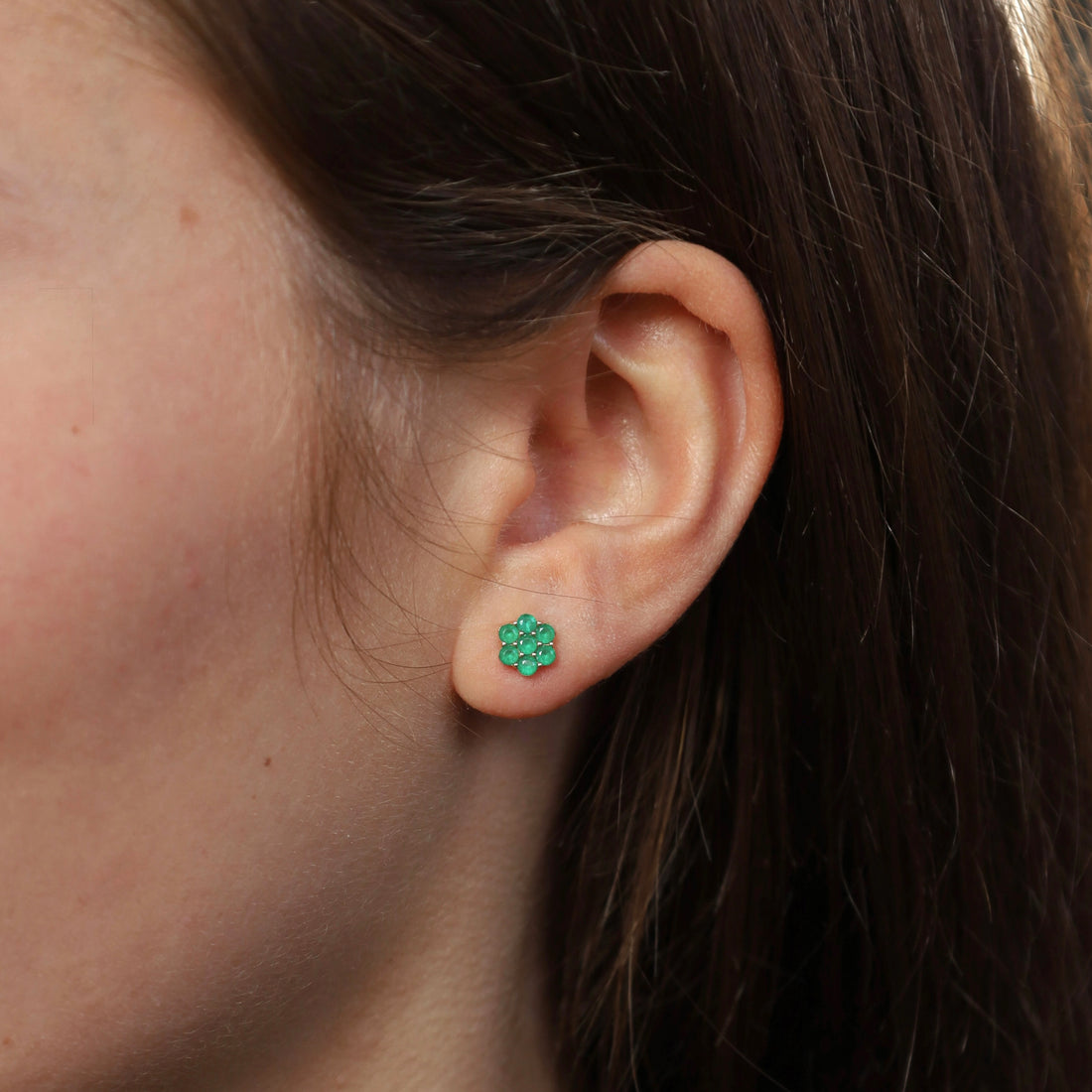 Earrings Gold with Emeralds