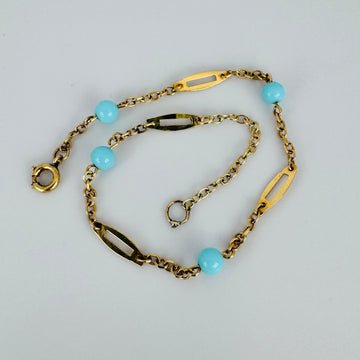 Vintage bracelet with turquoise gemstones