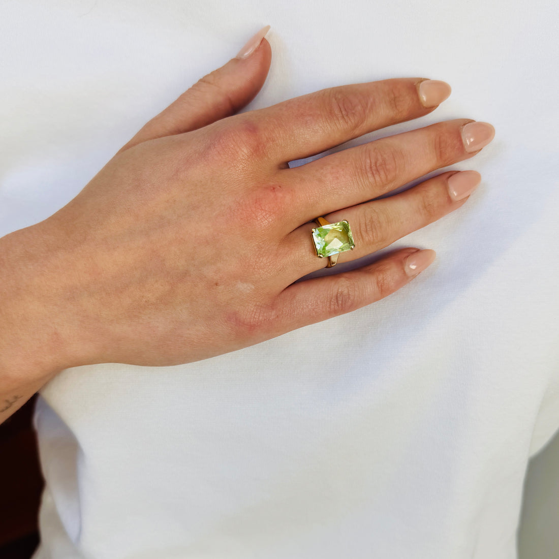Vintage Ring met Lemon Quartz
