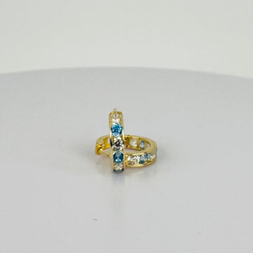 Vintage Earrings with Aquamarines & White Sapphires
