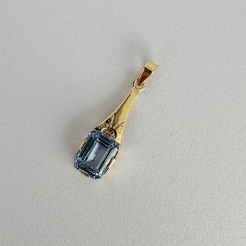 Vintage Gouden Hanger met Aquamarijn