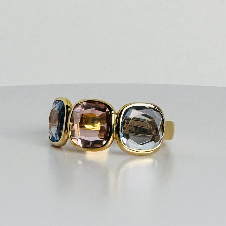 Vintage ring met amethist & spinel