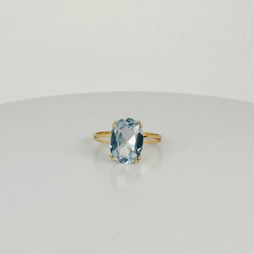 Vintage ring met ovale aquamarijn