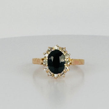 Vintage Entourage Ring with Sapphire & White Sapphires