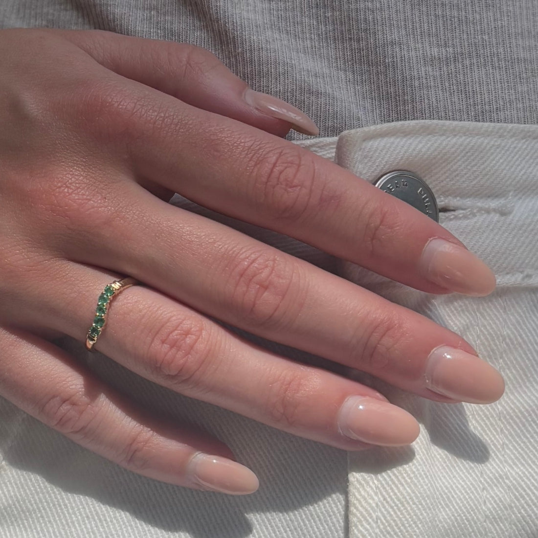 Vintage Ring 14k met Smaragden