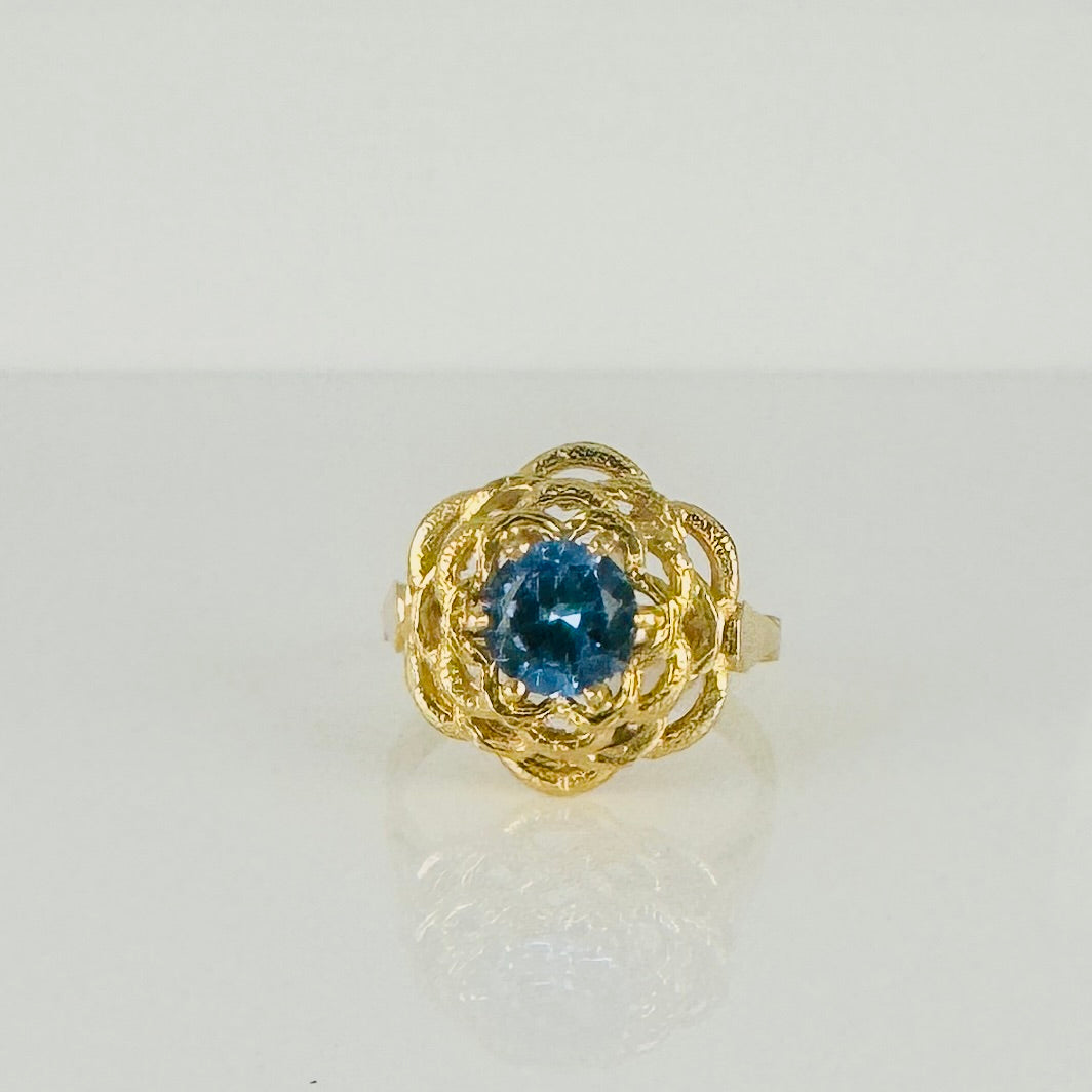 Vintage Ring met Blauwe Topaas