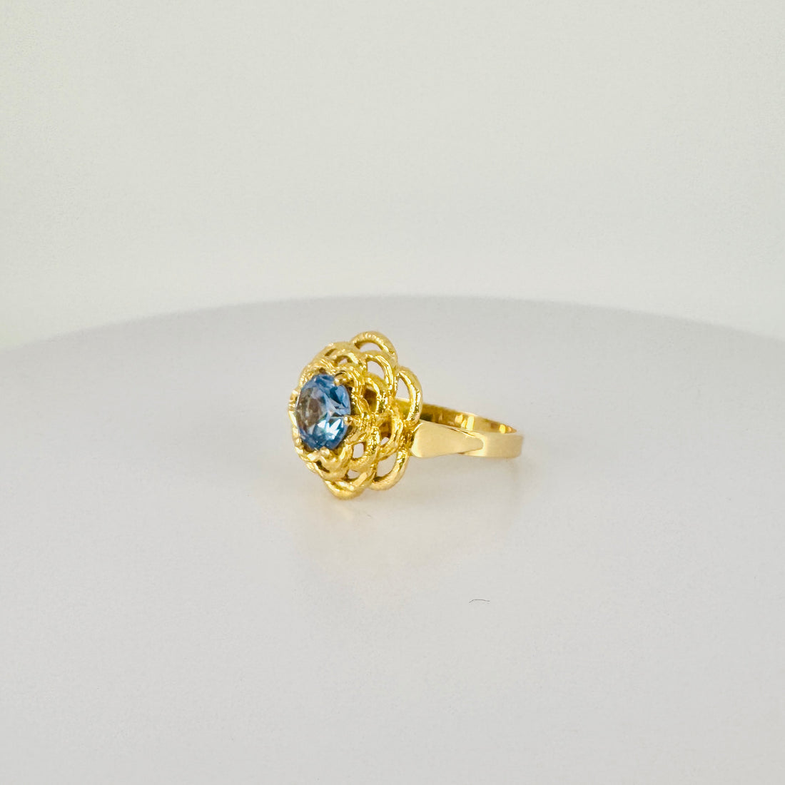 Vintage Ring met Blauwe Topaas