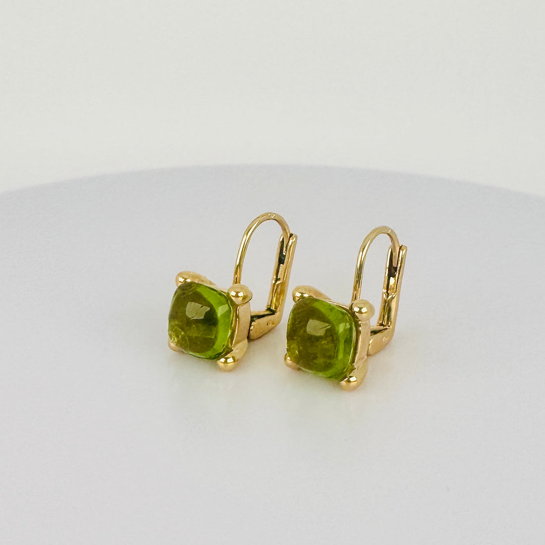 Vintage Oorbellen met Groen Glas