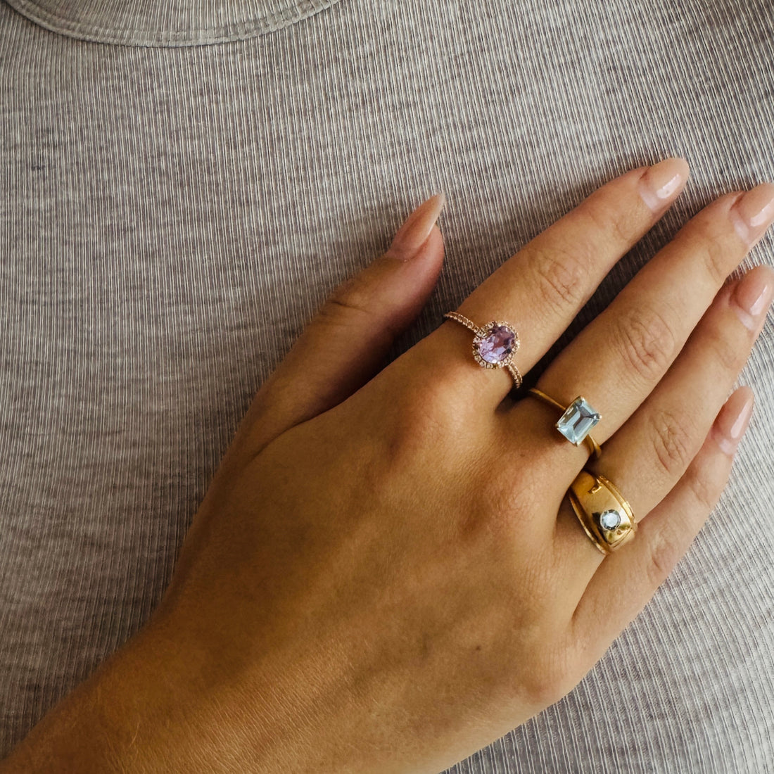 Vintage Ring with Amethist & Sapphires