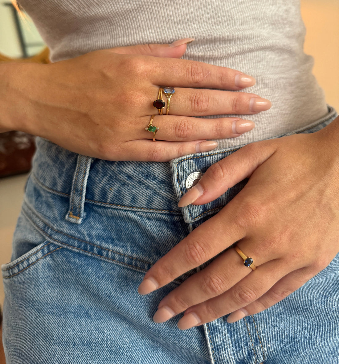 Vintage Ring with Granaat