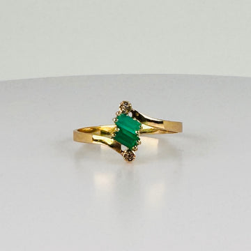 Vintage Ring with Groene Tourmalijnen & Diamandjes