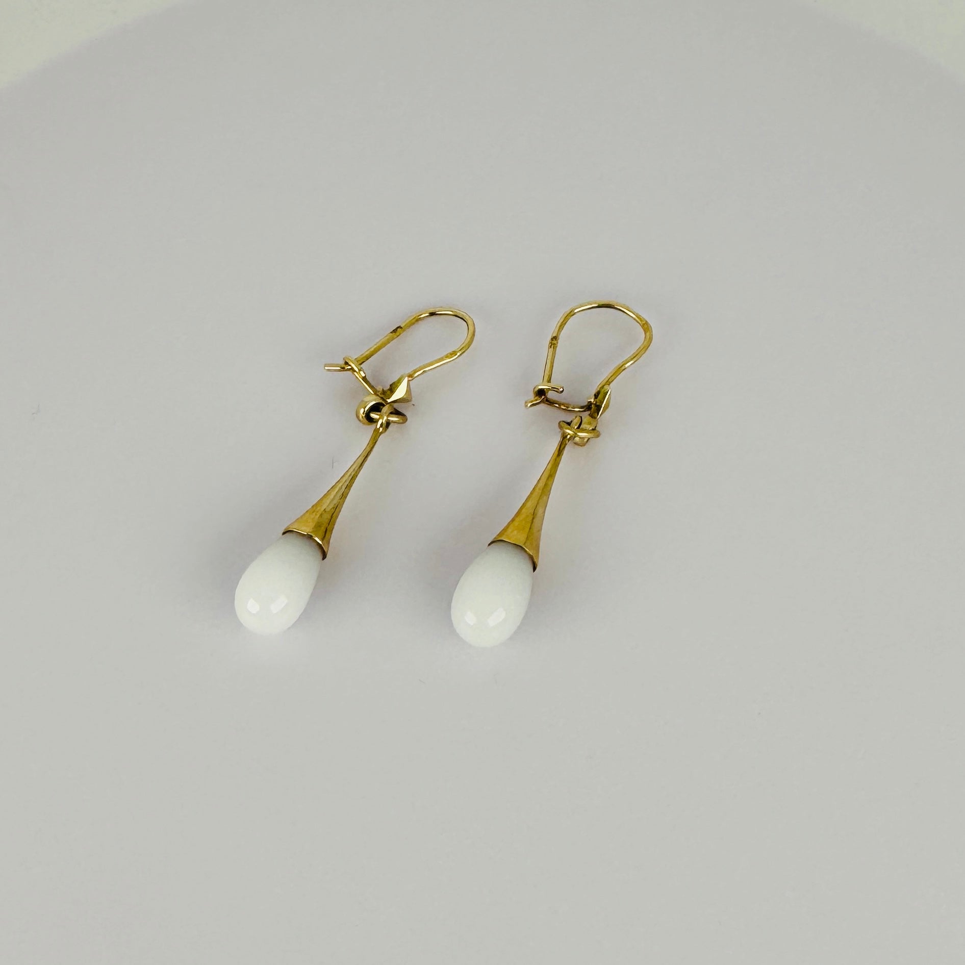 Vintage Druppel Oorbellen met Kwarts