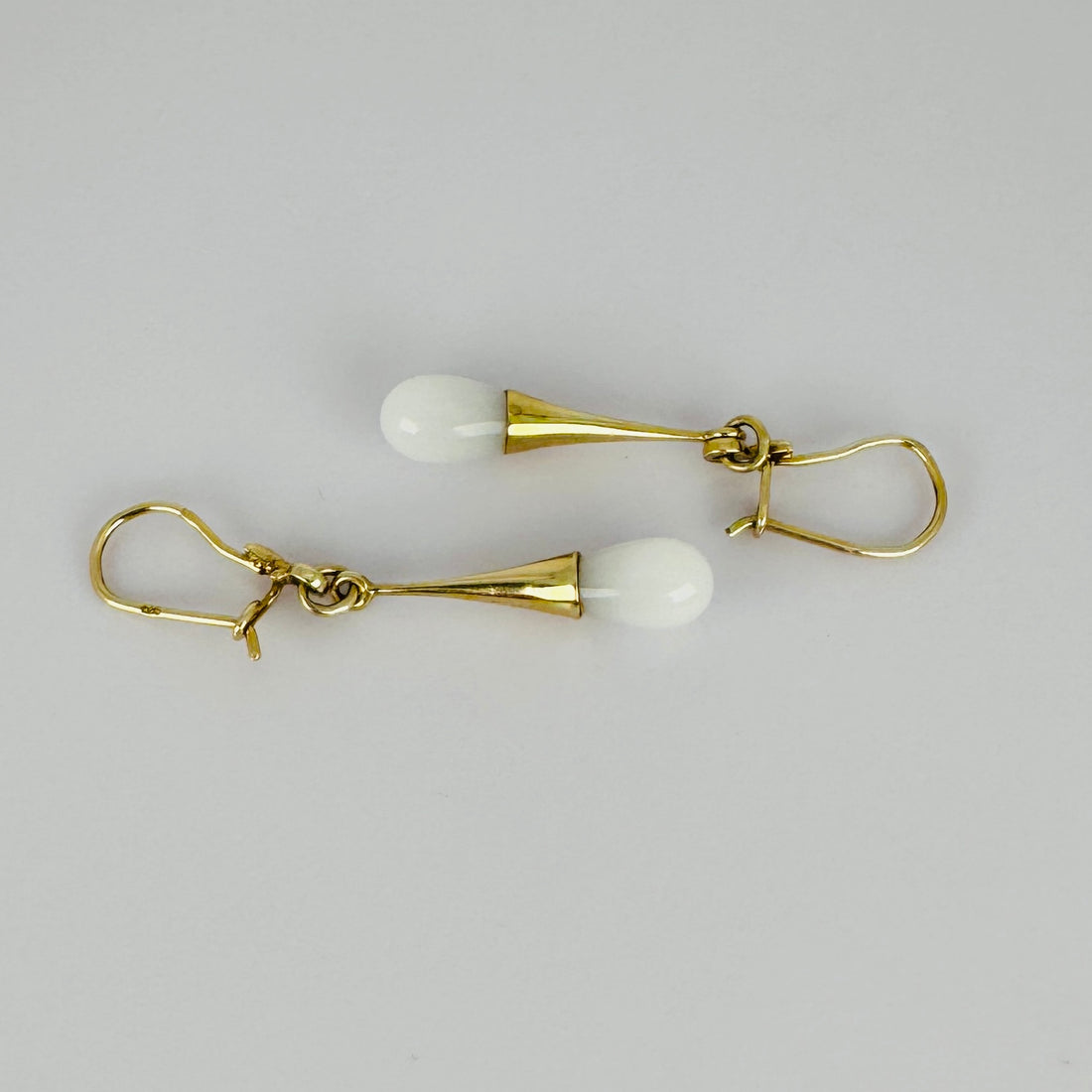 Vintage Druppel Oorbellen met Kwarts