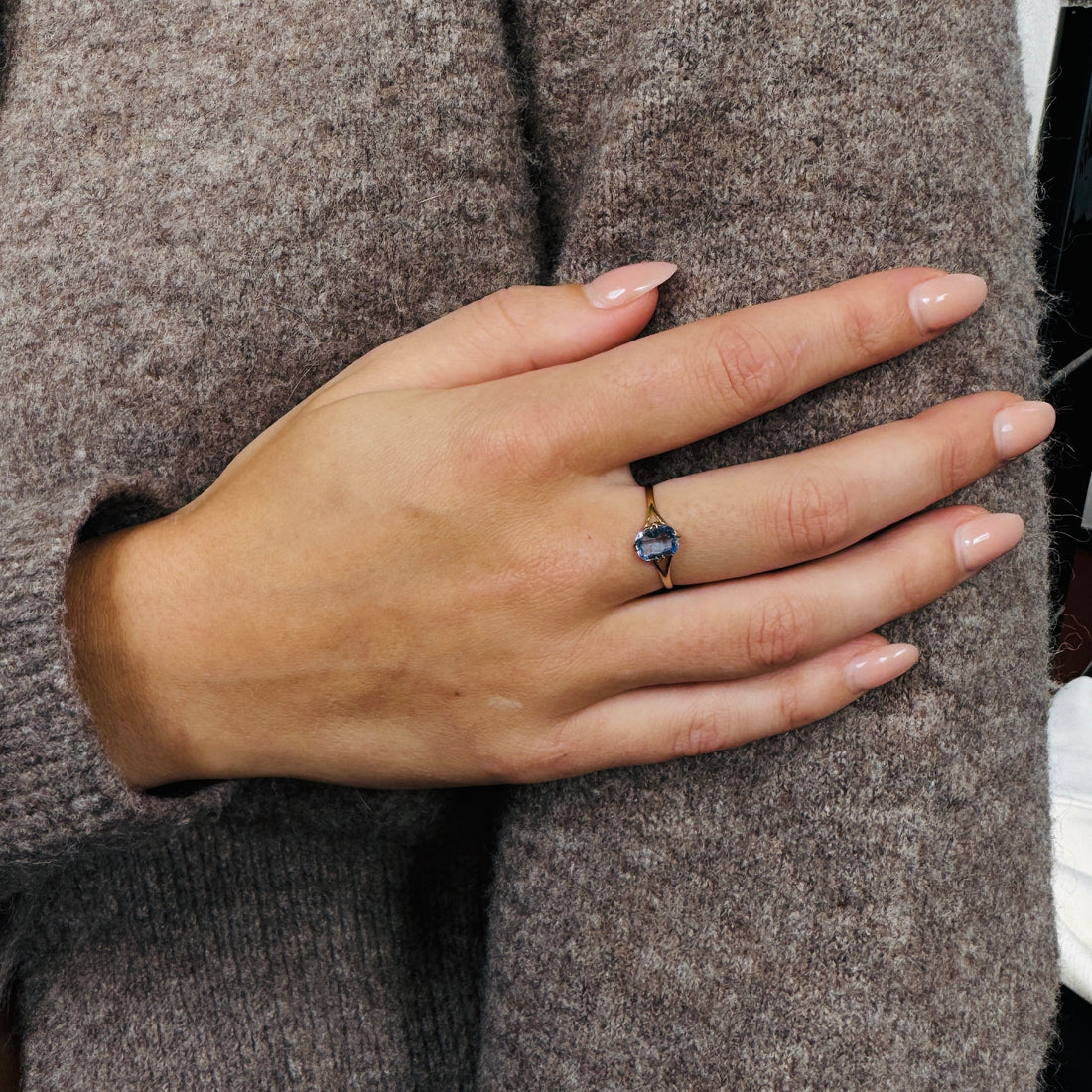 Vintage Ring met Blauwe Topaas