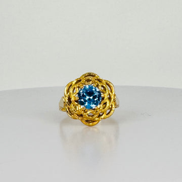 Vintage Ring met Blauwe Topaas
