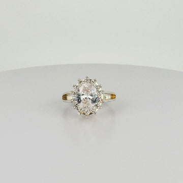 Vintage Entourage Ring met Rock Crystal & Witte Saffieren