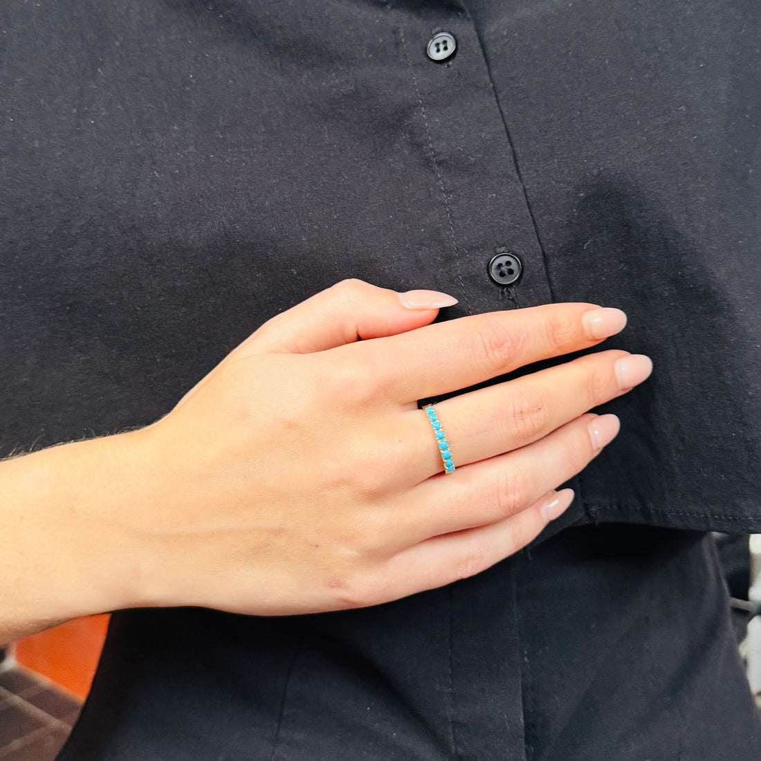 Vintage Ring met Turquoises