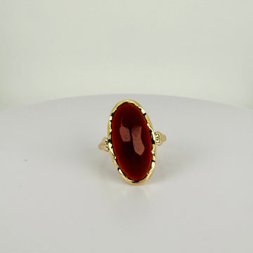 Vintage Ring met Ovale Carneool