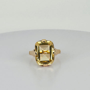 Ring 18k Gold with Emerald Facetted Citrine