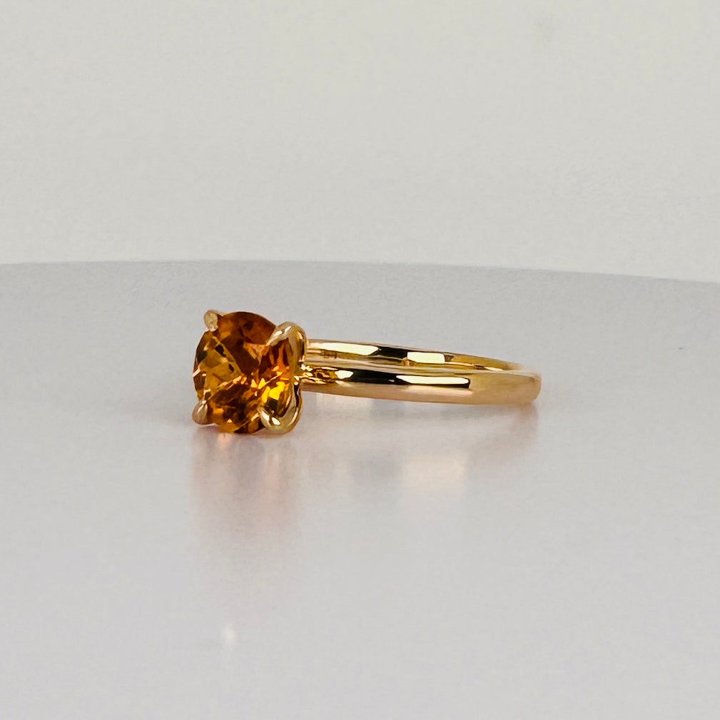 Vintage Ring met Solitair Citrien