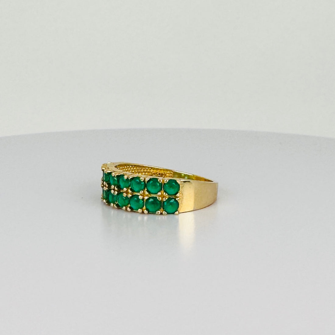 Vintage Ring met Groene Smaragden