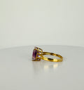 Ring with natural amethyst purple stone