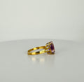 Ring with natural amethyst purple stone