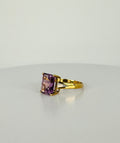 Ring with natural amethyst purple stone