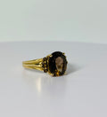 Ring with brown quarts