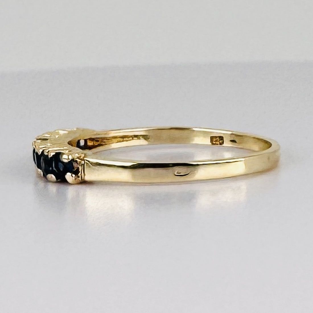 14K Yellow Gold Seven Sapphire Half Eternity Ring