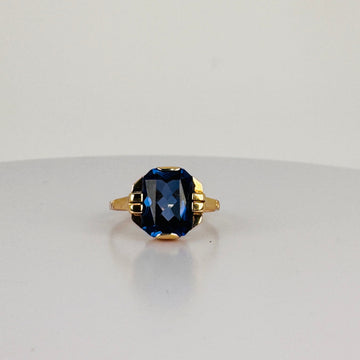 Vintage 14 Karaat Geelgouden Ring met Tanzaniet
