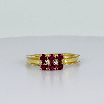 Vintage Ring with Rubies & Diamonds
