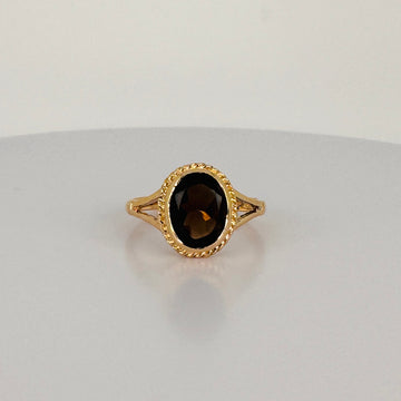 Vintage Ring met Rookkwarts