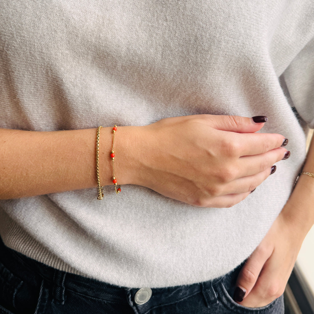 Vintage Gouden Armband met Venetiaanse schakel